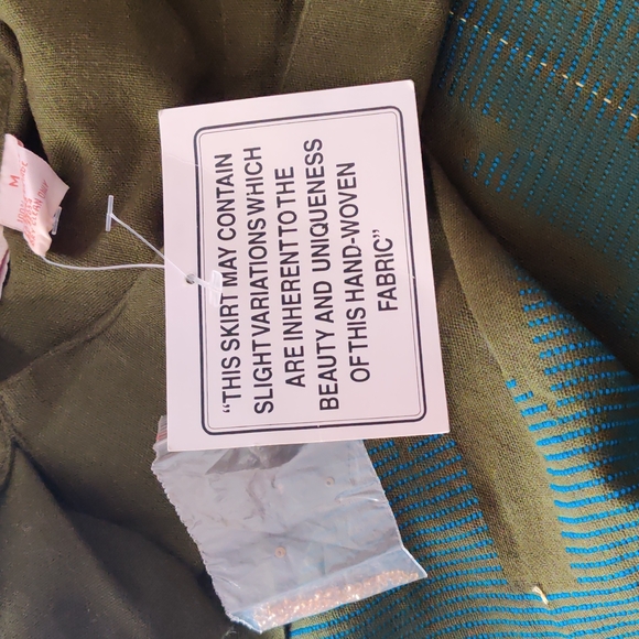 Tribal Pattern Hand Woven Wrap Skirt Embroidery and Beading Fring - Picture 5 of 5